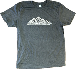 Mens T-Shirt - Midnight Blue - Speed Square Mountain Range - Perkins Builder Brothers