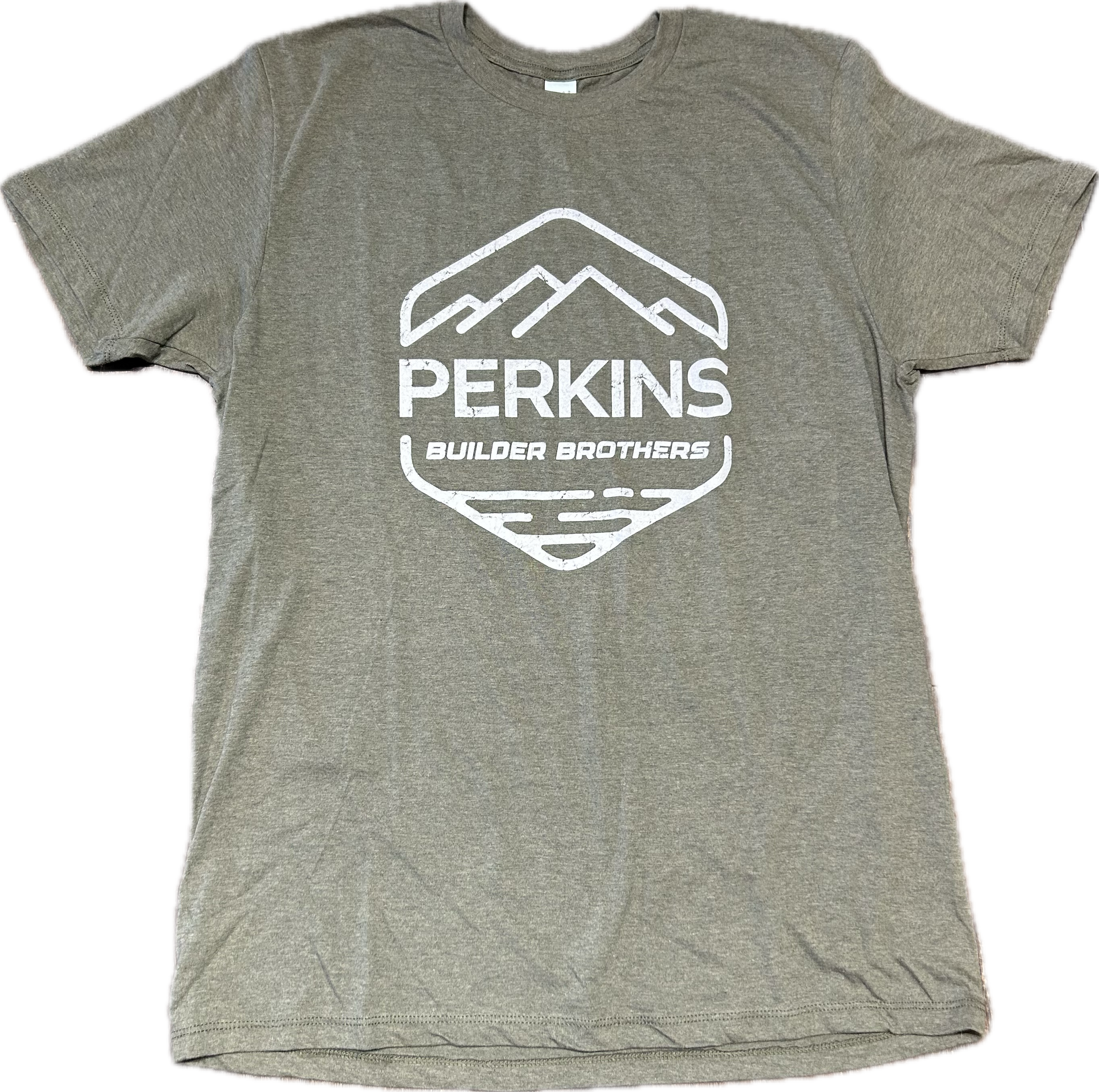 Camiseta para hombre - Alcachofa - Logotipo desgastado de Perkins Builder Brothers