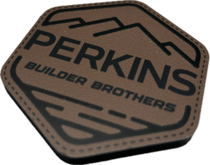 Faux Leather Patch Magnet - Perkins Builder Brothers Logo