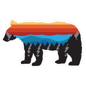 Multi Color Mtn Range Bear Sticker