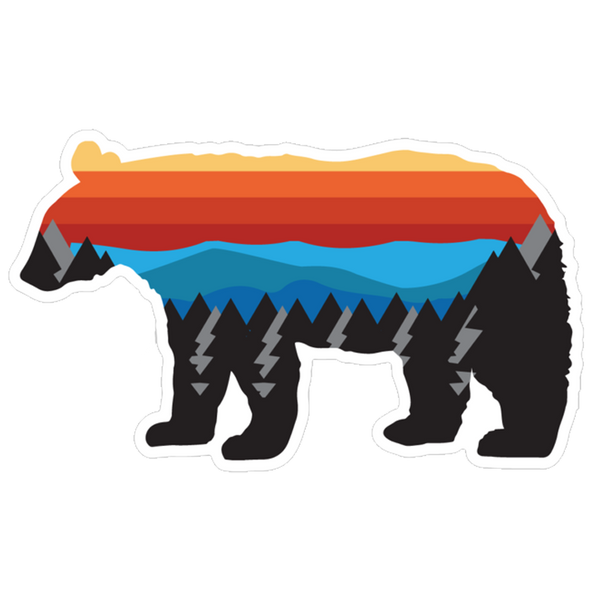 Multi Color Mtn Range Bear Sticker