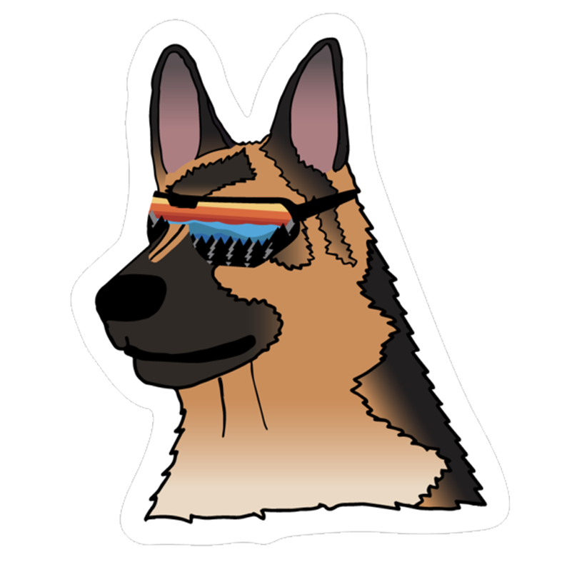 Hank the German Shepherd Sticker