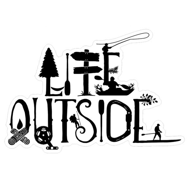 Life Outside Logo Black Sticker