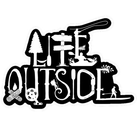 Life Outside Logo White Sticker