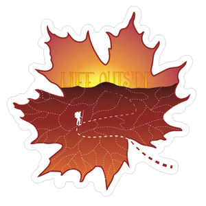 Life Outside Fall Leaf Hiking Sticker