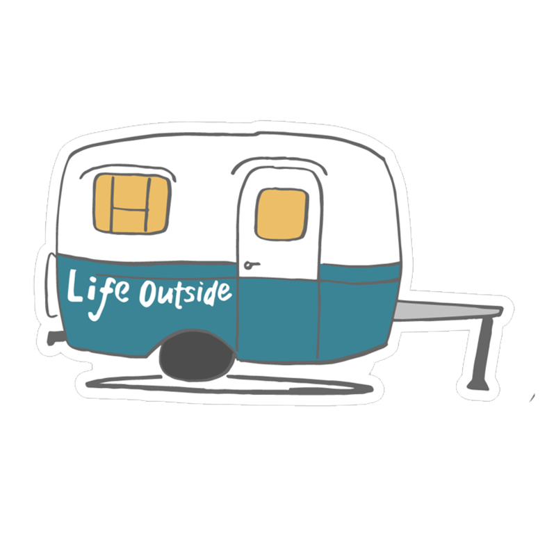 Life Outside Retro Camper Sticker