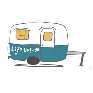 Life Outside Retro Camper Sticker