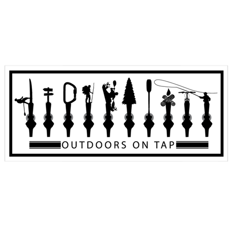 Outdoors on Tap White Sticker