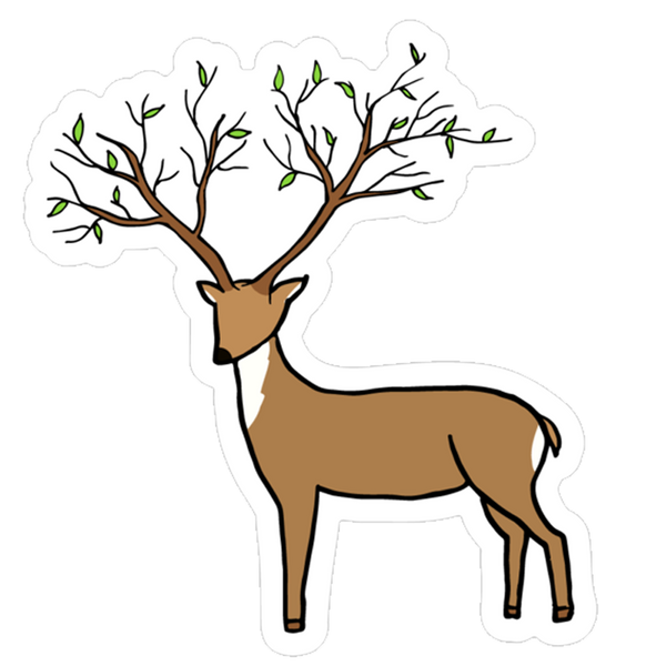 White Tail Spring Deer Sticker