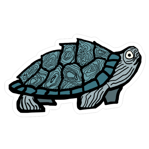 Topo Map Turtle Sticker