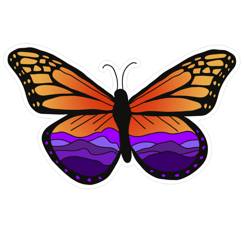 Mountain Monarch Butterfly Sticker