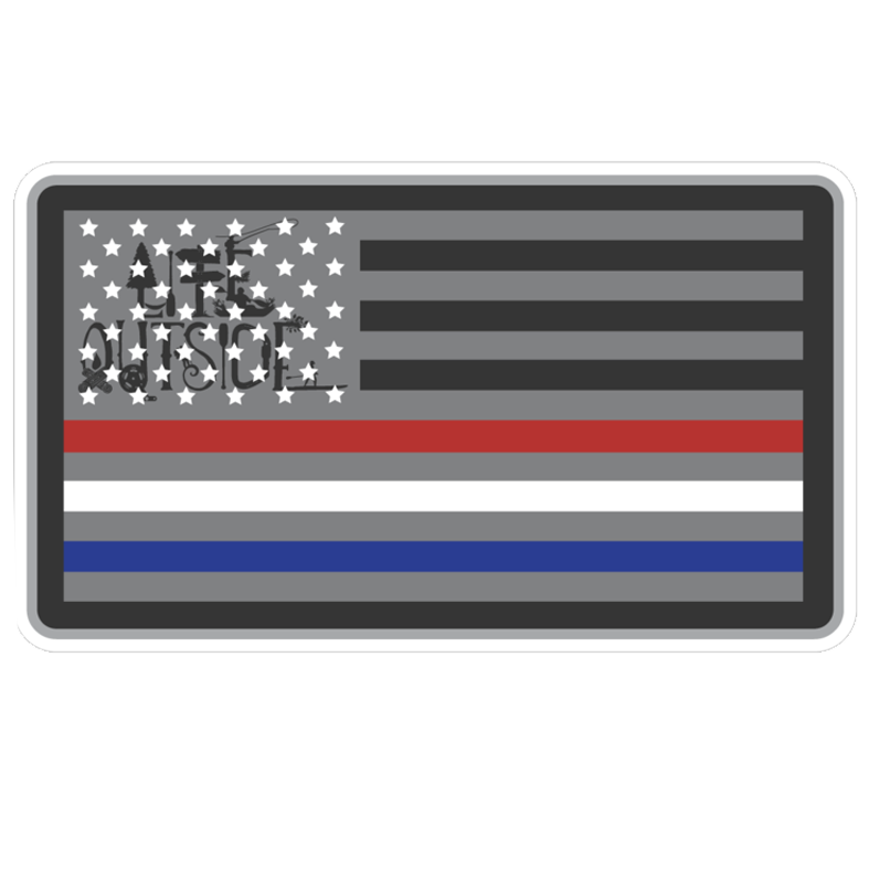 Police Fire EMT Flag Sticker