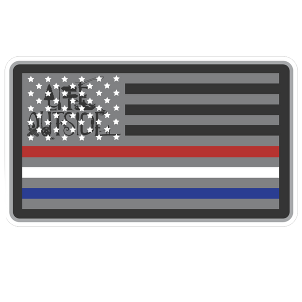 Police Fire EMT Flag Sticker