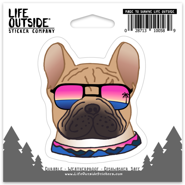 Mountains to Sea Frenchie Sticker