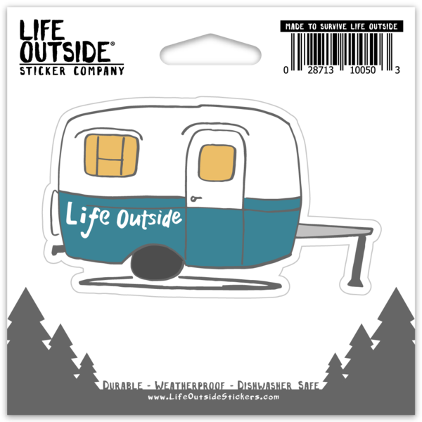 Life Outside Retro Camper Sticker