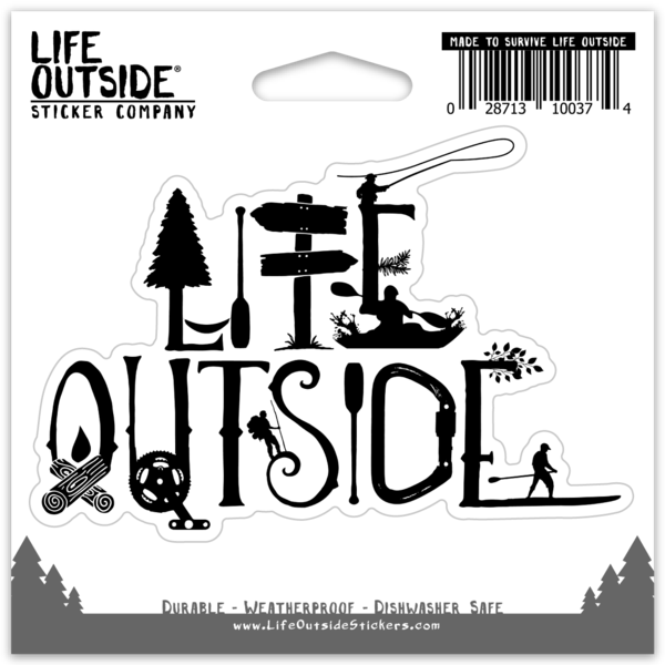 Life Outside Logo Black Sticker