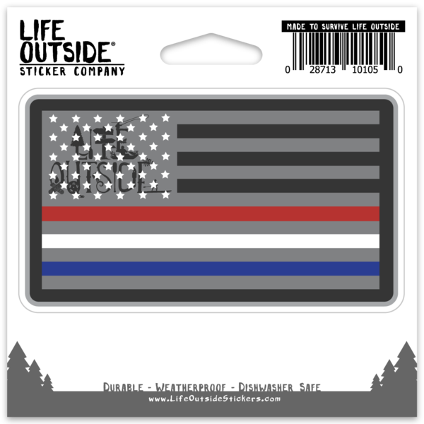 Police Fire EMT Flag Sticker